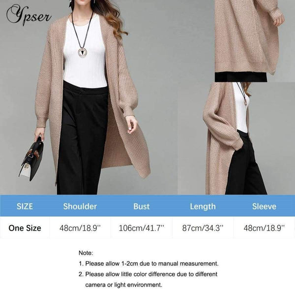 Planet Gates New Women Simple Knitted Long Cardigan Casual Sweater Autumn Winter Long Sleeve Elegant Coat