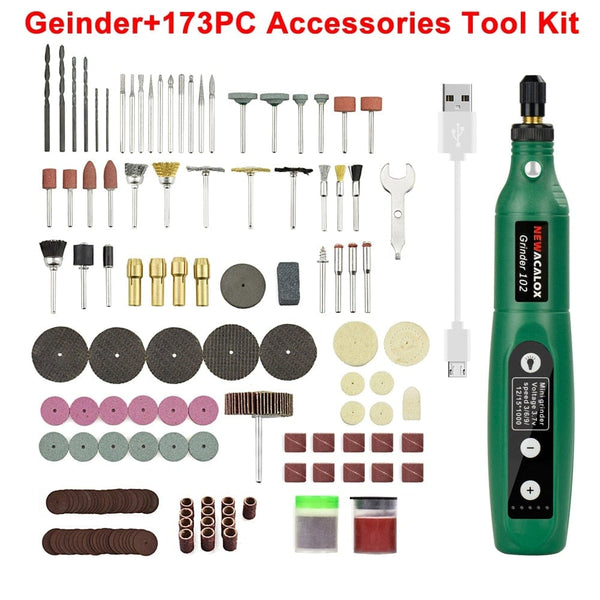 Planet Gates NEWACALOX USB Charging Variable Speed Mini Grinder Machine Rotary Tools Kit Grinder Set with 126pcs Engraving Accessories Kit
