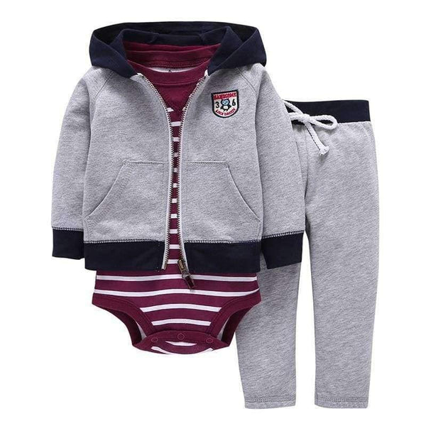 Planet Gates Newborn Baby boy Girls 3 Pieces Set Clothes Hooded Zipper Full Sleeve Open flowers Coat+Full Sleeve Bodysuits+Pants