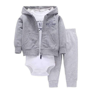 Planet Gates Newborn Baby boy Girls 3 Pieces Set Clothes Hooded Zipper Full Sleeve Open flowers Coat+Full Sleeve Bodysuits+Pants