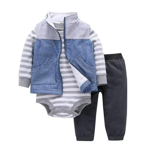 Planet Gates Newborn Baby boy Girls 3 Pieces Set Clothes Hooded Zipper Full Sleeve Open flowers Coat+Full Sleeve Bodysuits+Pants