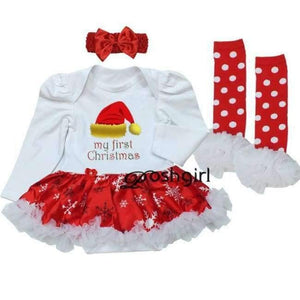 Planet Gates Newborn Christmas Clothes Baby Girls Clothing Set My First Christmas Baby Clothes Set Ruffle Tutu Dress New Born Baby Clothing