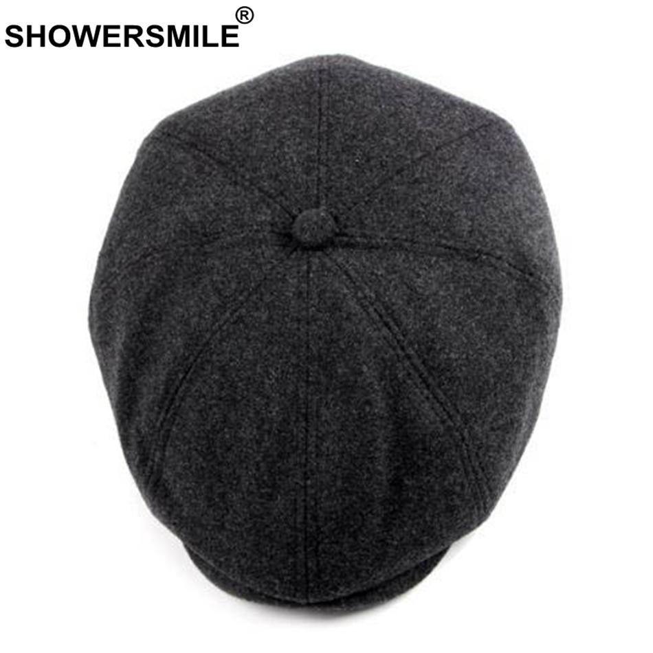 Planet Gates Newsboy Caps Men Navy Wool Octagonal Cap Male Casual Vintage Flat Hat Newsboy Warm Autumn Winter