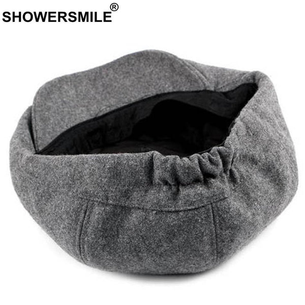 Planet Gates Newsboy Caps Men Navy Wool Octagonal Cap Male Casual Vintage Flat Hat Newsboy Warm Autumn Winter