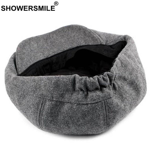 Planet Gates Newsboy Caps Men Navy Wool Octagonal Cap Male Casual Vintage Flat Hat Newsboy Warm Autumn Winter