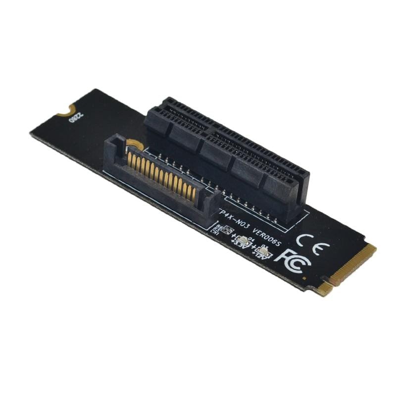 Planet Gates NGFF M.2 към PCI-E 4X Riser карта M2 M Key към PCIe X4 адаптер с LED индикатор SATA захранващ адаптер за копаене на Bitcoin Miner