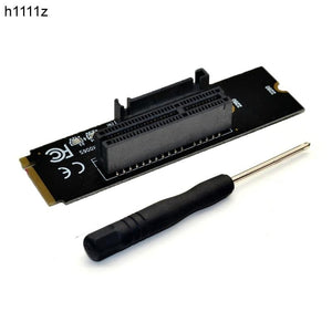 Planet Gates NGFF M.2 to PCI-E 4X Riser Card M2 M Key to PCIe X4 Adapter with LED Indicator SATA Power Riser for Bitcoin Miner Mining