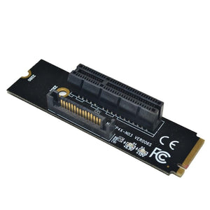Planet Gates NGFF M.2 to PCI-E 4X Riser Card M2 M Key to PCIe X4 Adapter with LED Indicator SATA Power Riser for Bitcoin Miner Mining