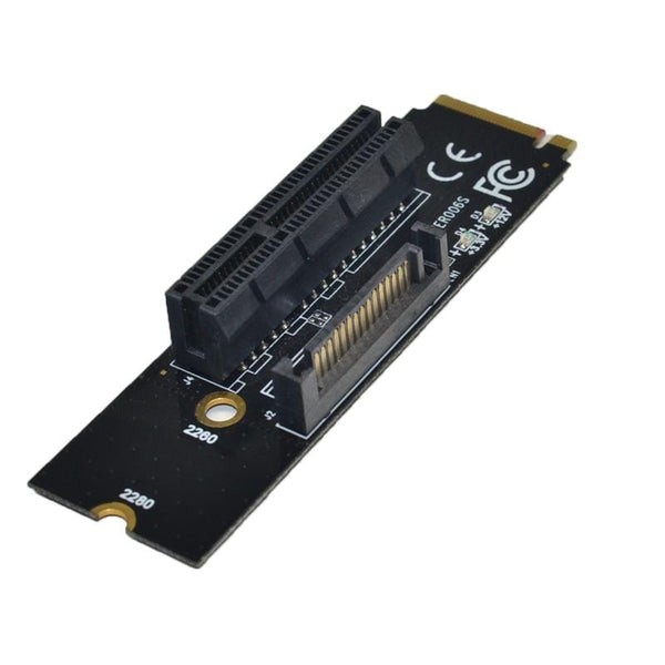 Planet Gates NGFF M.2 to PCI-E 4X Riser Card M2 M Key to PCIe X4 Adapter with LED Indicator SATA Power Riser for Bitcoin Miner Mining