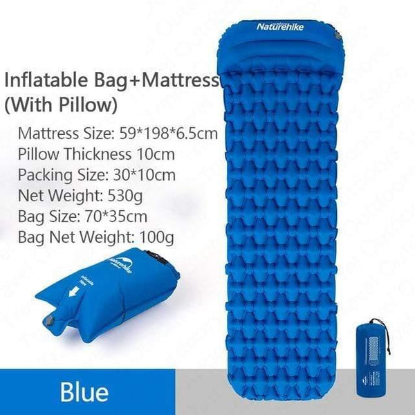 Planet Gates NH19Z012-P-B-bag Outdoor Camping Inflatable Cushion Moisture-proof Sleeping Bag Mattress Mat Pad With Inflatable Bag For 1-2 Persons