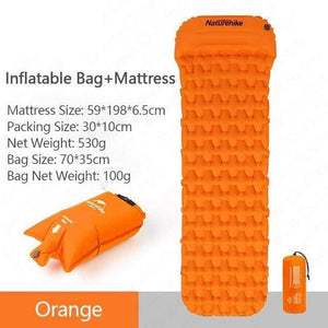 Planet Gates NH19Z012-P-OR-bag Outdoor Camping Inflatable Cushion Moisture-proof Sleeping Bag Mattress Mat Pad With Inflatable Bag For 1-2 Persons