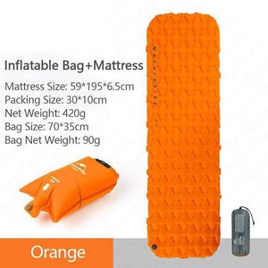 Planet Gates NH19Z032-P-OR-bag Outdoor Camping Inflatable Cushion Moisture-proof Sleeping Bag Mattress Mat Pad With Inflatable Bag For 1-2 Persons