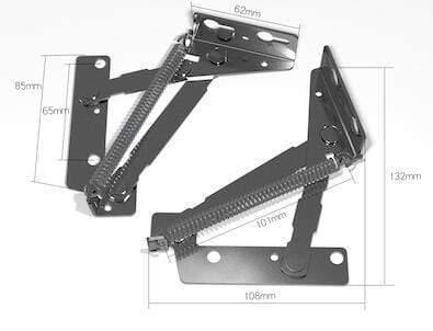 2pc/set Furniture Hinges 80 Degree Sprung Mechanism Lazy Sofa Lift Support Kitchen Cupboard Folding Connection Door Hardware