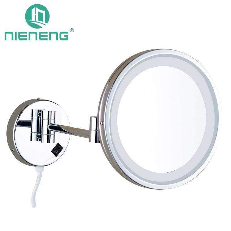 Planet Gates Nieneng Makeup Mirrors LED Bathroom LED Light Mirror 5X 10X Bath Mirror Make up Toilet Magnifying Mirror Accessories ICD60531