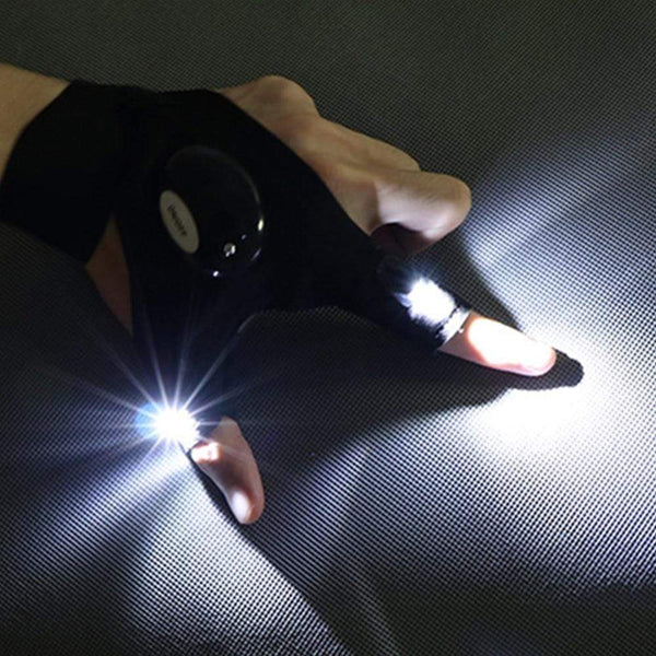 Planet Gates Night Light Waterproof Fishing Gloves with LED Flashlight Rescue Tools Outdoor Gear Cycling Practical Durable Fingerless Gloves