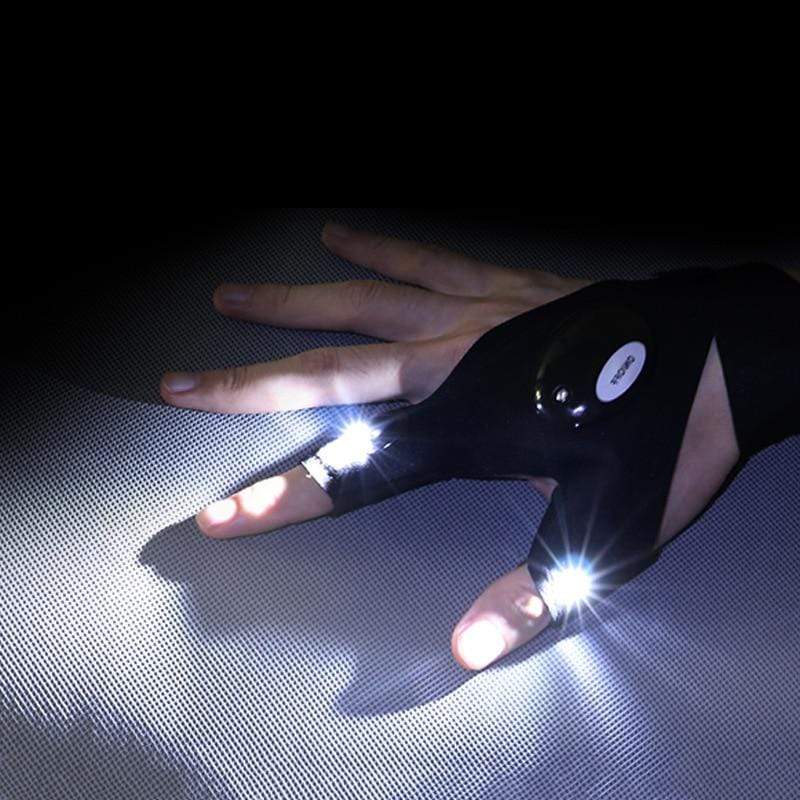 Planet Gates Night Light Waterproof Fishing Gloves with LED Flashlight Rescue Tools Outdoor Gear Cycling Practical Durable Fingerless Gloves