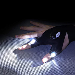 Planet Gates Night Light Waterproof Fishing Gloves with LED Flashlight Rescue Tools Outdoor Gear Cycling Practical Durable Fingerless Gloves