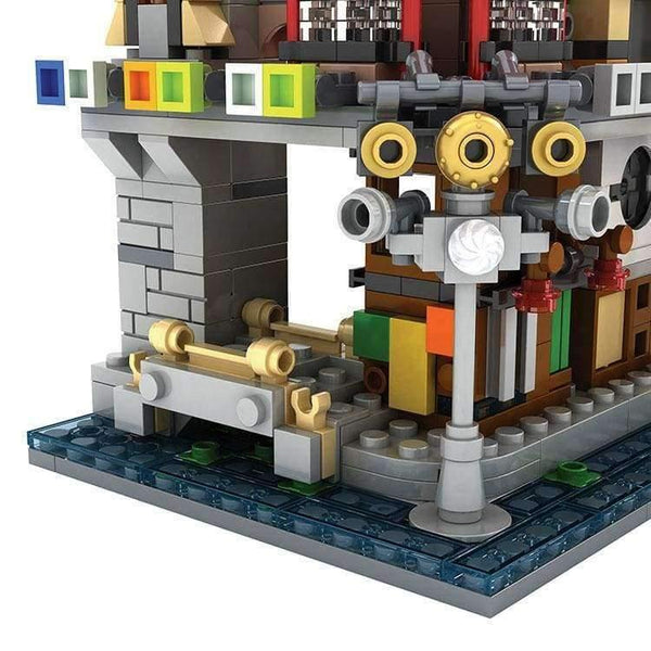 Planet Gates Ninja Movie Sky City Headquarters 700pcs+ Bricks Ninja City Temple Model Building Blocks Toys Children