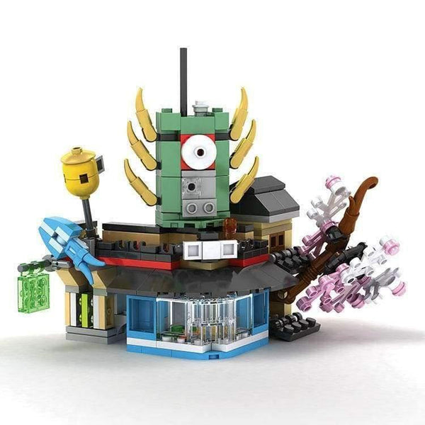 Planet Gates Ninja Movie Sky City Headquarters 700pcs+ Bricks Ninja City Temple Model Building Blocks Toys Children