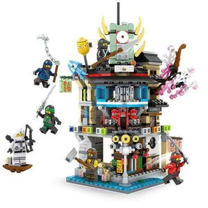 Planet Gates Ninja Movie Sky City Headquarters 700pcs+ Bricks Ninja City Temple Model Building Blocks Toys Children