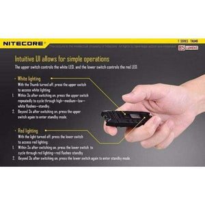 Planet Gates NITECORE THUMB USB Rechargeable High Performance 2xLED Light Handy Versatile Tiltable Worklight Outdoor Camping White+Red Light