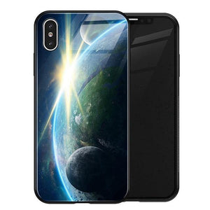 TOMKAS Luxury Space Cover Case for iPhone X XS MAX XR XS Glass Silicone Phone Case for iPhone 7 8 Plus Cases for iPhone 6 S 6s - Planet Gates