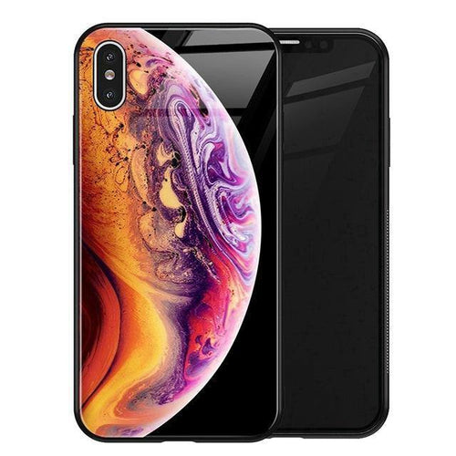 Planet Gates No 1 / for iPhone XS MAX TOMKAS Luxury Space Cover Case for iPhone X XS MAX XR XS Glass Silicone Phone Case for iPhone 7 8 Plus Cases for iPhone 6 S 6s