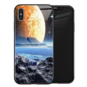 Planet Gates No 1 / for iPhone XS MAX TOMKAS Luxury Space Cover Case for iPhone X XS MAX XR XS Glass Silicone Phone Case for iPhone 7 8 Plus Cases for iPhone 6 S 6s