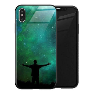 Planet Gates No 1 / for iPhone XS MAX TOMKAS Luxury Space Cover Case for iPhone X XS MAX XR XS Glass Silicone Phone Case for iPhone 7 8 Plus Cases for iPhone 6 S 6s