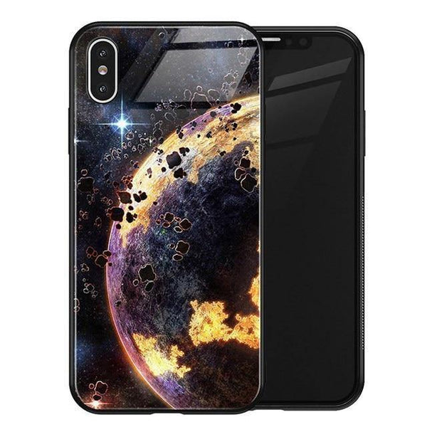 Planet Gates No 1 / for iPhone XS MAX TOMKAS Luxury Space Cover Case for iPhone X XS MAX XR XS Glass Silicone Phone Case for iPhone 7 8 Plus Cases for iPhone 6 S 6s