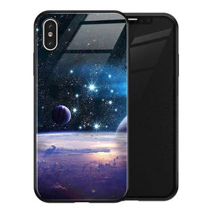 Planet Gates No 11 / for iPhone XS MAX TOMKAS Luxury Space Cover Case for iPhone X XS MAX XR XS Glass Silicone Phone Case for iPhone 7 8 Plus Cases for iPhone 6 S 6s