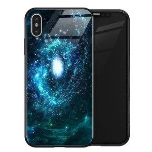 Planet Gates No 14 / for iPhone XS MAX TOMKAS Luxury Space Cover Case for iPhone X XS MAX XR XS Glass Silicone Phone Case for iPhone 7 8 Plus Cases for iPhone 6 S 6s