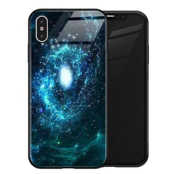 Planet Gates No 14 / for iPhone XS MAX TOMKAS Luxury Space Cover Case for iPhone X XS MAX XR XS Glass Silicone Phone Case for iPhone 7 8 Plus Cases for iPhone 6 S 6s