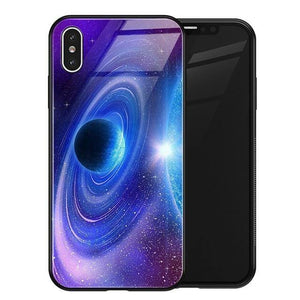 Planet Gates No 15 / for iPhone XS MAX TOMKAS Luxury Space Cover Case for iPhone X XS MAX XR XS Glass Silicone Phone Case for iPhone 7 8 Plus Cases for iPhone 6 S 6s