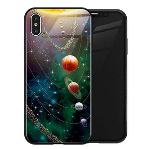 Planet Gates No 4 / for iPhone XS MAX TOMKAS Luxury Space Cover Case for iPhone X XS MAX XR XS Glass Silicone Phone Case for iPhone 7 8 Plus Cases for iPhone 6 S 6s