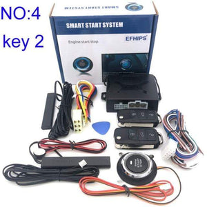 Planet Gates NO.4 key2 Universal auto start stop keyless entry system engine start alarm system push one-button start system remote car accessories