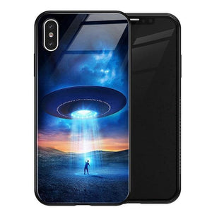 Planet Gates No 5 / for iPhone XS MAX TOMKAS Luxury Space Cover Case for iPhone X XS MAX XR XS Glass Silicone Phone Case for iPhone 7 8 Plus Cases for iPhone 6 S 6s