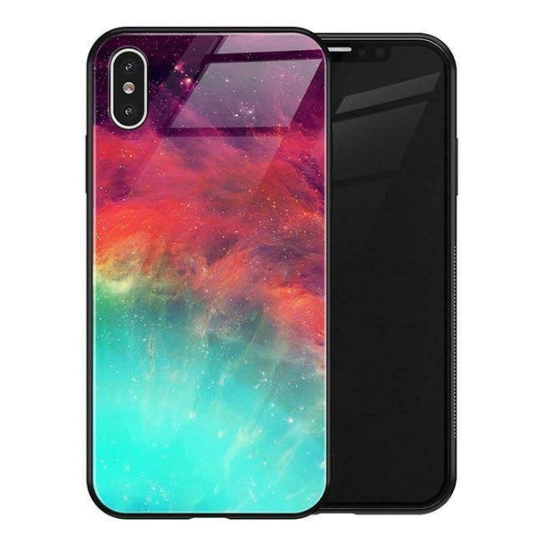 Planet Gates No 6 / for iPhone XS MAX TOMKAS Luxury Space Cover Case for iPhone X XS MAX XR XS Glass Silicone Phone Case for iPhone 7 8 Plus Cases for iPhone 6 S 6s