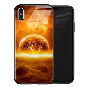 Planet Gates No 8 / for iPhone XS MAX TOMKAS Luxury Space Cover Case for iPhone X XS MAX XR XS Glass Silicone Phone Case for iPhone 7 8 Plus Cases for iPhone 6 S 6s