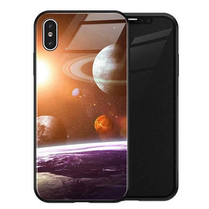 Planet Gates No 9 / for iPhone XS MAX TOMKAS Luxury Space Cover Case for iPhone X XS MAX XR XS Glass Silicone Phone Case for iPhone 7 8 Plus Cases for iPhone 6 S 6s