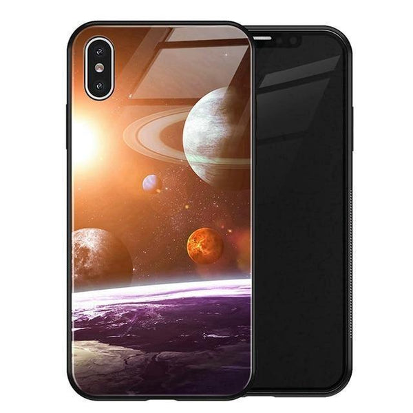 Planet Gates No 9 / for iPhone XS MAX TOMKAS Luxury Space Cover Case for iPhone X XS MAX XR XS Glass Silicone Phone Case for iPhone 7 8 Plus Cases for iPhone 6 S 6s