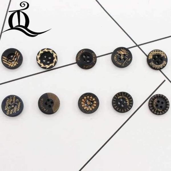 Planet Gates no box 10 color mix British style black 100pcs picture Print 4 Holes Wooden Buttons 15mm Sewing Scrapbooking Crafts,tq BUTTONS 12