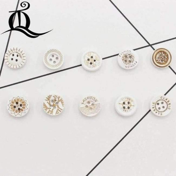 Planet Gates no box 10 color mix British style white 100pcs picture Print 4 Holes Wooden Buttons 15mm Sewing Scrapbooking Crafts,tq BUTTONS 12