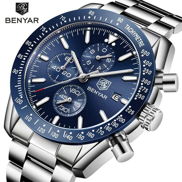 Planet Gates NO BOX Silicone Blue Men Watch  Top Brand Luxury Full Steel Business Quartz Watch Men Casual Waterproof Sports Watches Clock Relogio Masculino