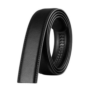 Planet Gates NO buckle / 105cm 29to31 Inch Leather Strap Belts For Men Top Quality Automatic Buckle black Belts Cummerbunds