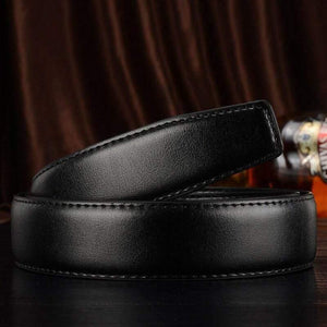 No Buckle Genuine Leather Belt Strap For Automatic Buckle Pin Buckle 2.4cm 2.8cm 3.0cm 3.2cm 3.5cm 3.8cm Width Men Belt Black