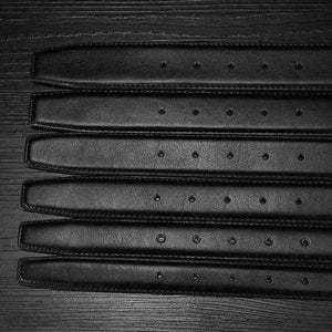 No Buckle Genuine Leather Belt Strap For Automatic Buckle Pin Buckle 2.4cm 2.8cm 3.0cm 3.2cm 3.5cm 3.8cm Width Men Belt Black