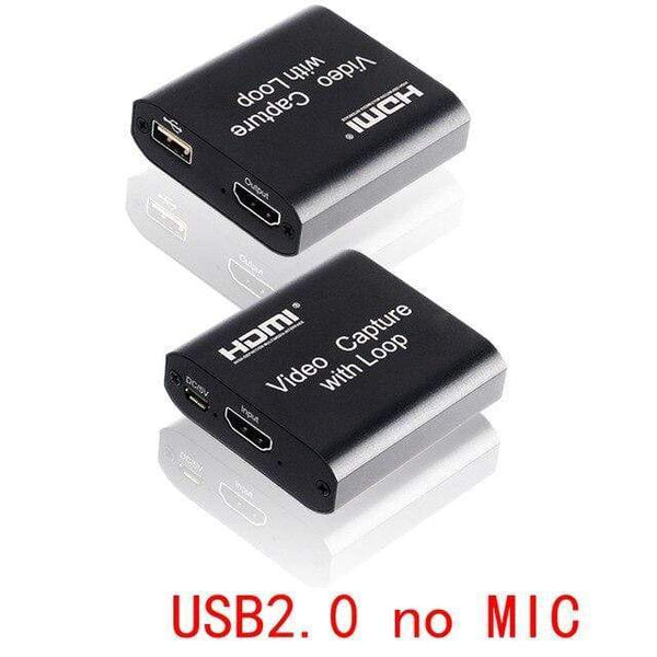 Planet Gates no MIC 4K HDMI Video Capture Card 1080p Board Game Capture Card USB 2.0 Recorder Box Device for Live Streaming Video Recording Loop Out