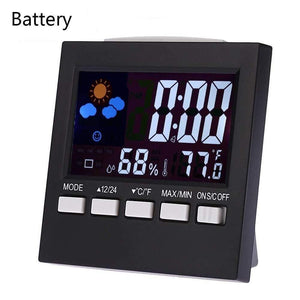 LCD Digital Thermometer Hygrometer Large Screen  Calendar Clock Weather Station Desk Clock Temperature Humidity Meter