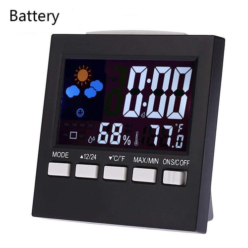LCD Digital Thermometer Hygrometer Large Screen  Calendar Clock Weather Station Desk Clock Temperature Humidity Meter